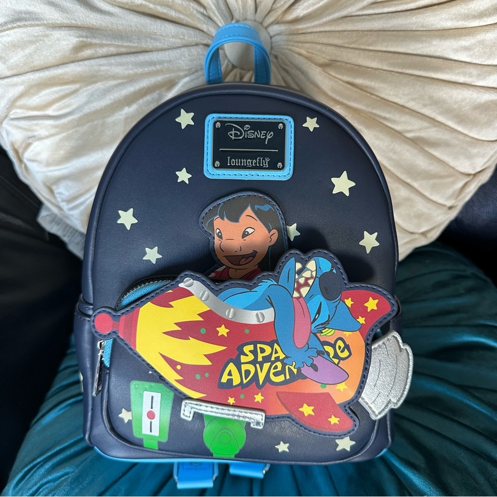 Disney Lilo and Stitch Spaceship Glow in the Dark Mini Loungefly Backpack: NWT